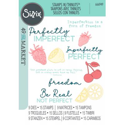 Sizzix 49 and Market Thinlits Die + Stamps - Perfectly Imperfect